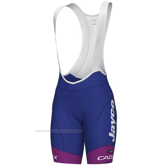 2023 Maillot Cyclisme Femme Jayco Alula Violet Blanc Manches Courtes et Cuissard